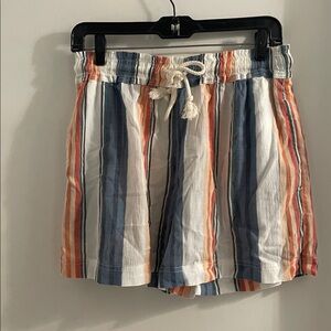 NWT Xirena XS Cooper Cove cotton gauze drawstring elastic waist Striped Shorts